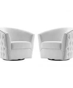 Modway Rogue Armchair Performance Velvet Set Of 2 White