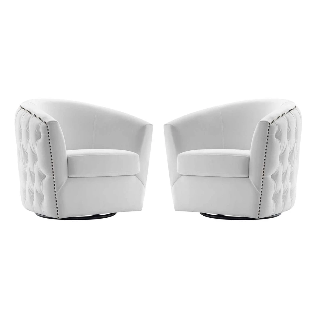 Modway Rogue Armchair Performance Velvet Set Of 2 White 1 Modway Rogue Armchair Performance Velvet Set Of 2 White