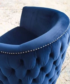 Modway Armchairs Rogue Swivel Performance Velvet Armchair Navy