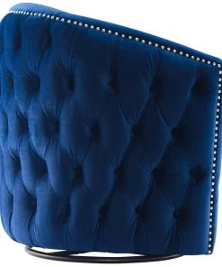 Modway Armchairs Rogue Swivel Performance Velvet Armchair Navy