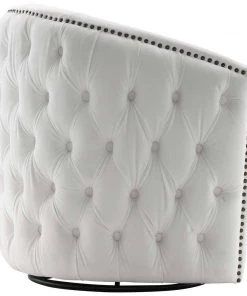 Modway Rogue Swivel Performance Velvet Armchair White