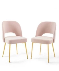Modway Dining Chairs Rouse Dining Room Side Chair Set Of 2 Pink