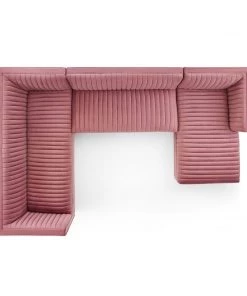 Modway Sectionals Sanguine 3 Piece Performance Velvet Sectional Sofa Set Dusty Rose