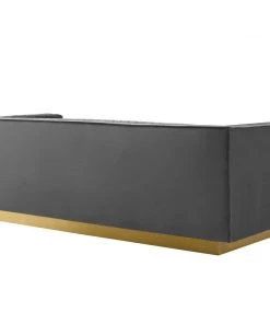 Modway SOFAS Sanguine Vertical Channel Tufted Performance Velvet Sofa Gray