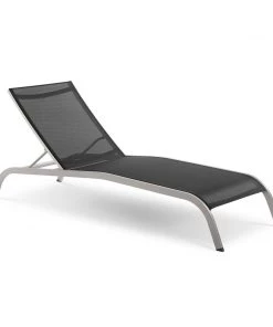 Modway Savannah Mesh Chaise Outdoor Patio Aluminum Lounge Chair Lounge Chair Outdoor