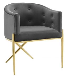 Modway Savour Accent Dining Armchair Performance Velvet Set Of 2 Charcoal