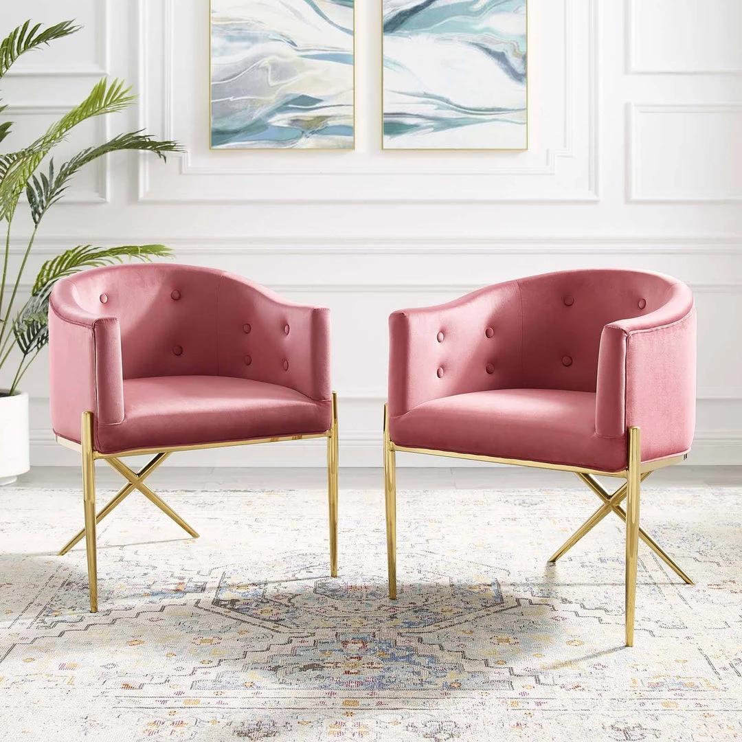 Modway Accent Chairs Savour Accent Dining Armchair Performance Velvet Set Of 2 Dusty Rose 8 Modway Accent Chairs Savour Accent Dining Armchair Performance Velvet Set Of 2 Dusty Rose