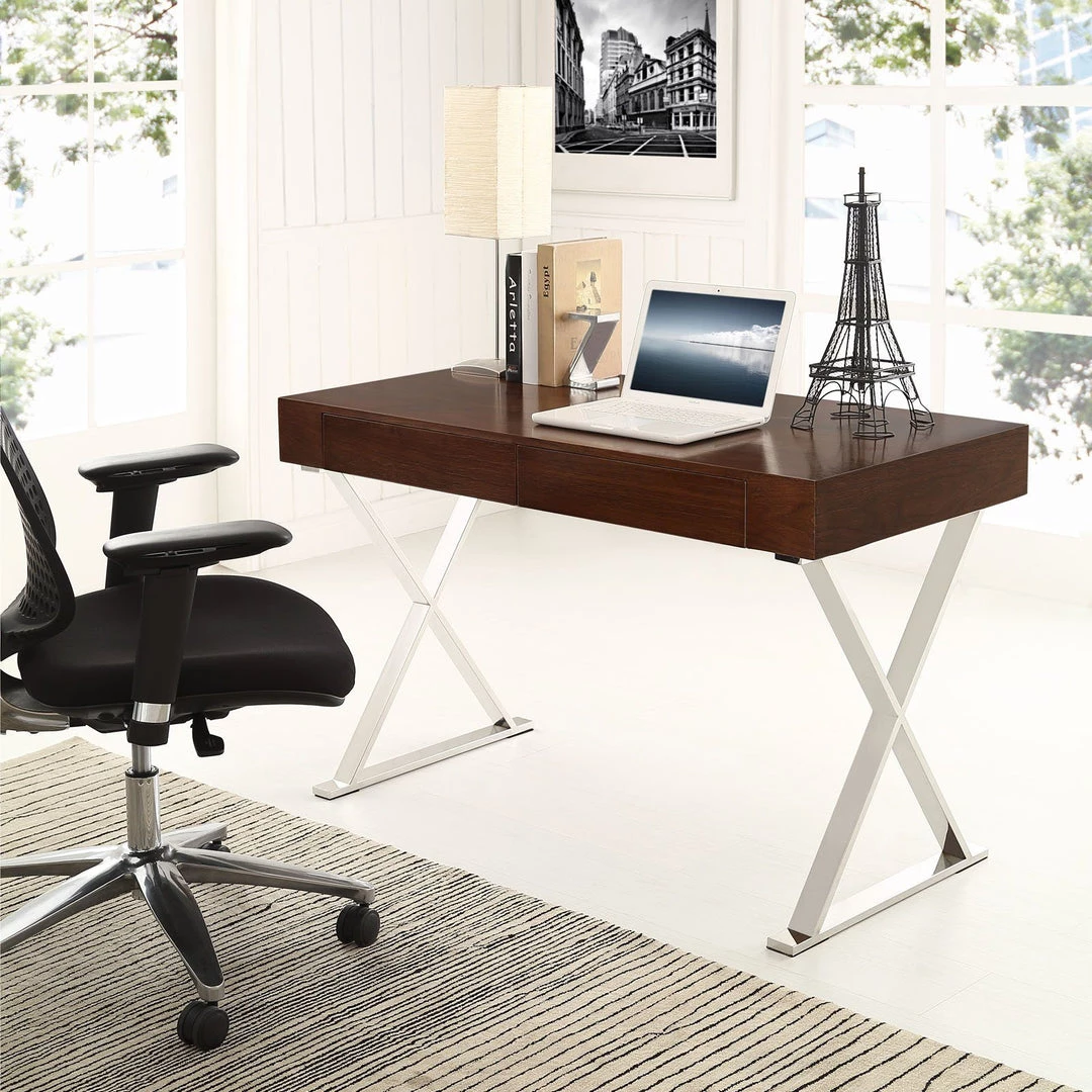 Modway Sector Stainless Steel Office Desk 4 Modway Sector Stainless Steel Office Desk