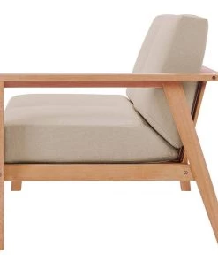 Modway Sedona Outdoor Patio Eucalyptus Wood Left-Facing Loveseat Natural Taupe Outdoor Sectional