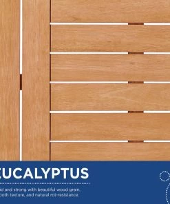 Modway Sedona Outdoor Patio Eucalyptus Wood Left-Facing Loveseat Natural Taupe Outdoor Sectional