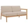 Modway Sedona Outdoor Patio Eucalyptus Wood Left-Facing Loveseat Natural Taupe Outdoor Sectional
