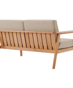 Modway Sedona Outdoor Patio Eucalyptus Wood Right-Facing Loveseat Natural Taupe Outdoor Loveseats