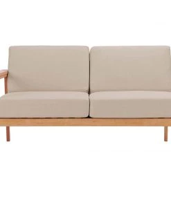 Modway Sedona Outdoor Patio Eucalyptus Wood Right-Facing Loveseat Natural Taupe Outdoor Loveseats