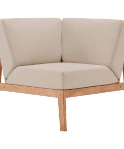 Modway Outdoor Sectional Sedona Outdoor Patio Eucalyptus Wood Sectional Sofa Corner Chair Natural Taupe