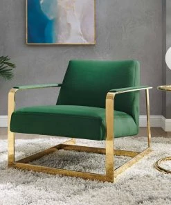 Modway Seg Performance Velvet Accent Chair Gold Emerald Accent Chairs