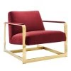 Modway Seg Performance Velvet Accent Chair Gold Maroon