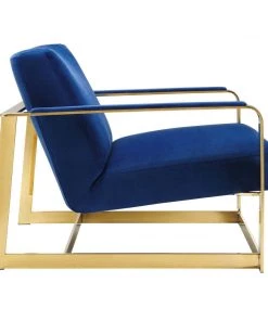 Modway Seg Performance Velvet Accent Chair Gold Navy