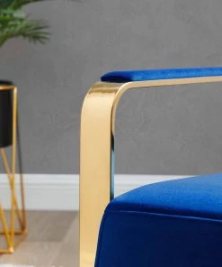 Modway Seg Performance Velvet Accent Chair Gold Navy