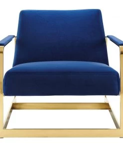 Modway Seg Performance Velvet Accent Chair Gold Navy