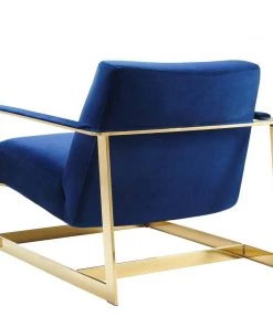 Modway Seg Performance Velvet Accent Chair Gold Navy