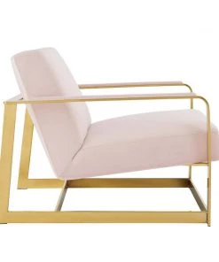 Modway Seg Performance Velvet Accent Chair Gold Pink
