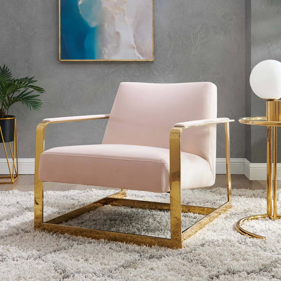 Modway Seg Performance Velvet Accent Chair Gold Pink 8 Modway Seg Performance Velvet Accent Chair Gold Pink