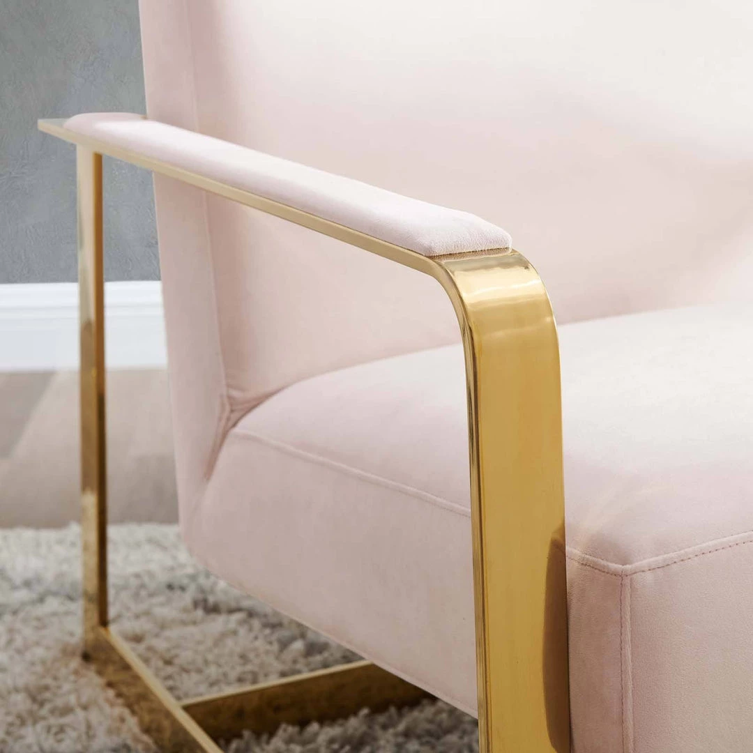 Modway Seg Performance Velvet Accent Chair Gold Pink 6 Modway Seg Performance Velvet Accent Chair Gold Pink