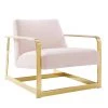 Modway Seg Performance Velvet Accent Chair Gold Pink
