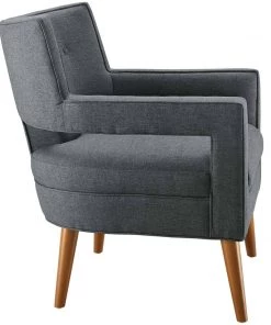 Modway Sheer Upholstered Fabric Armchair Gray Armchairs