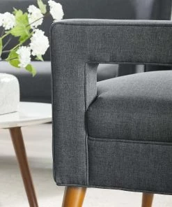 Modway Sheer Upholstered Fabric Armchair Gray Armchairs