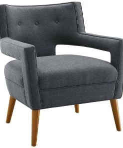 Modway Sheer Upholstered Fabric Armchair Gray Armchairs