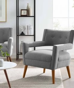 Modway Sheer Upholstered Fabric Armchair Light Gray Armchairs 12 Modway Sheer Upholstered Fabric Armchair Light Gray Armchairs