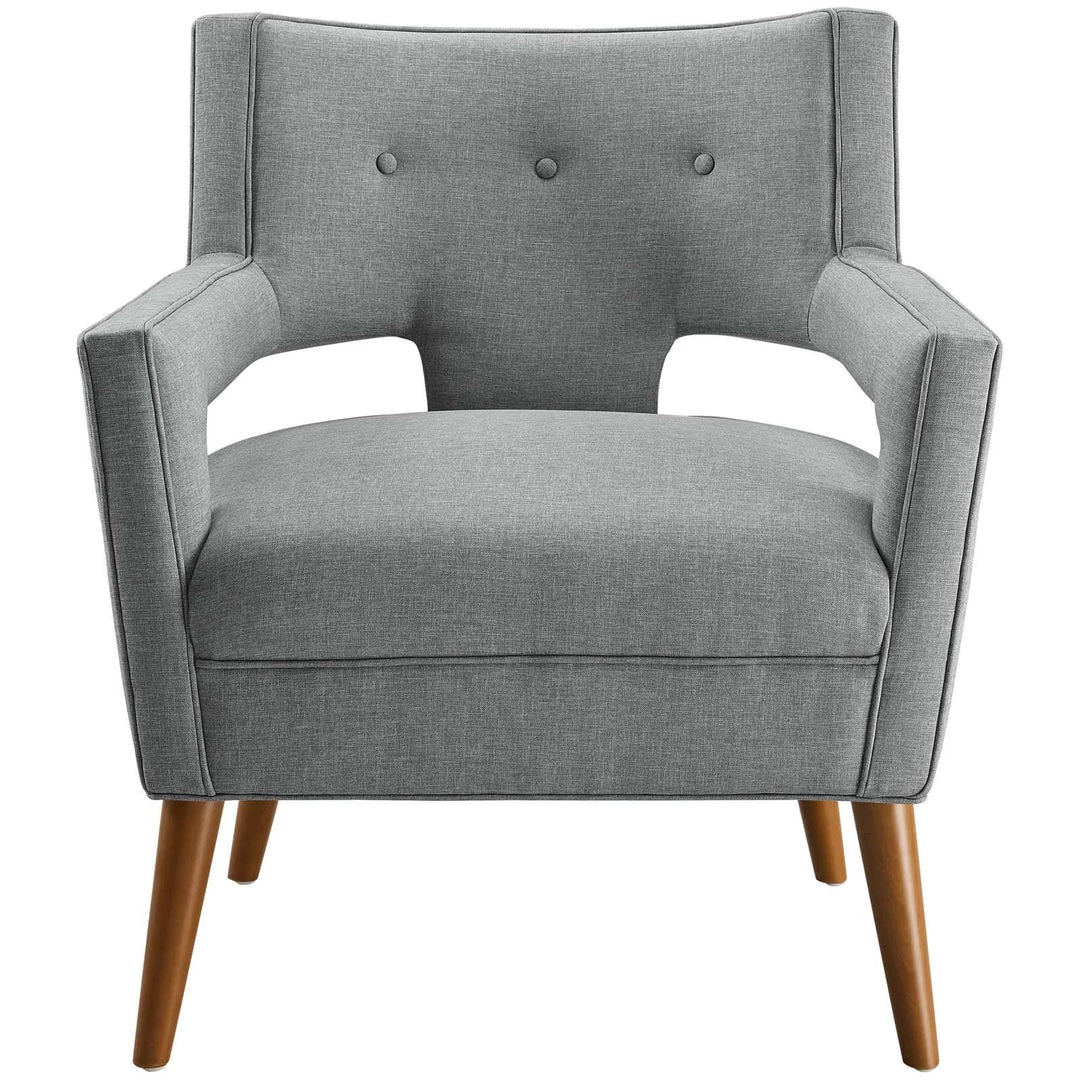 Modway Sheer Upholstered Fabric Armchair Light Gray Armchairs 4 Modway Sheer Upholstered Fabric Armchair Light Gray Armchairs