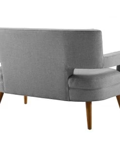 Modway Living Room Sets Sheer Upholstered Fabric Loveseat And Armchair Set Light Gray