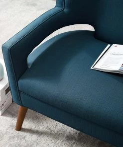 Modway Sheer Upholstered Fabric Loveseat Azure Loveseats