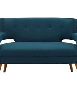 Modway Sheer Upholstered Fabric Loveseat Azure Loveseats