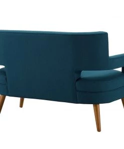 Modway Sheer Upholstered Fabric Loveseat Azure Loveseats