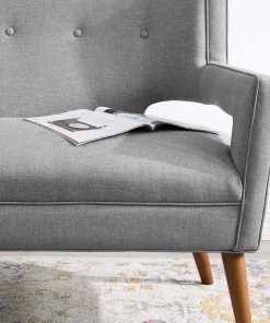 Modway Sheer Upholstered Fabric Loveseat Light Gray 11 Modway Sheer Upholstered Fabric Loveseat Light Gray