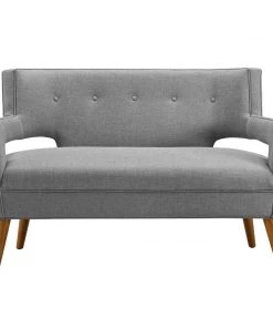 Modway Sheer Upholstered Fabric Loveseat Light Gray 9 Modway Sheer Upholstered Fabric Loveseat Light Gray