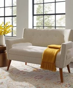 Modway Sheer Upholstered Fabric Loveseat Sand