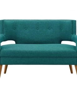 Modway Sheer Upholstered Fabric Loveseat Teal
