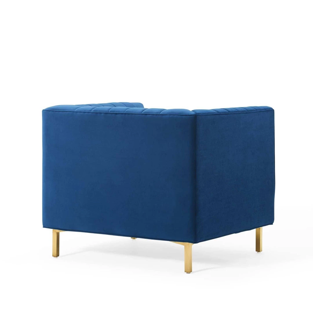 Modway Shift Channel Tufted Performance Velvet Armchair Navy 3 Modway Shift Channel Tufted Performance Velvet Armchair Navy