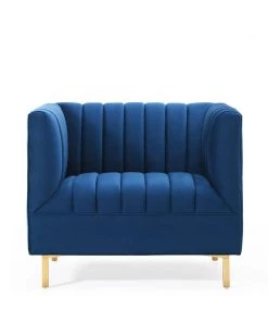 Modway Shift Channel Tufted Performance Velvet Armchair Navy 12 Modway Shift Channel Tufted Performance Velvet Armchair Navy