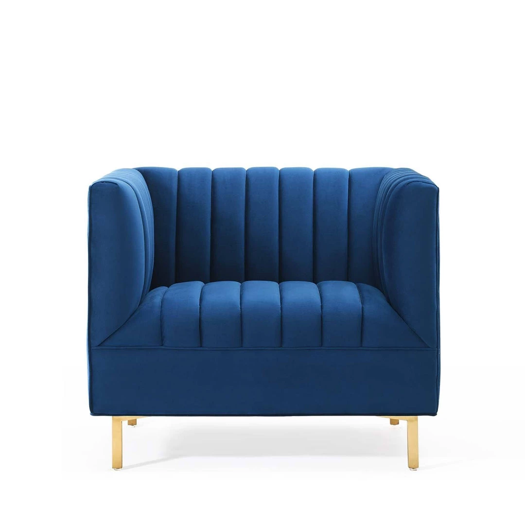 Modway Shift Channel Tufted Performance Velvet Armchair Navy 4 Modway Shift Channel Tufted Performance Velvet Armchair Navy