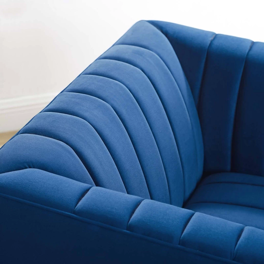 Modway Shift Channel Tufted Performance Velvet Armchair Navy 6 Modway Shift Channel Tufted Performance Velvet Armchair Navy