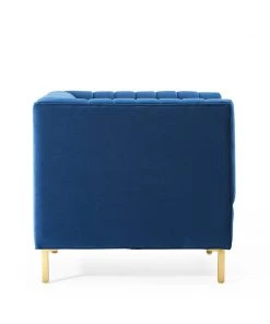 Modway Shift Channel Tufted Performance Velvet Armchair Navy