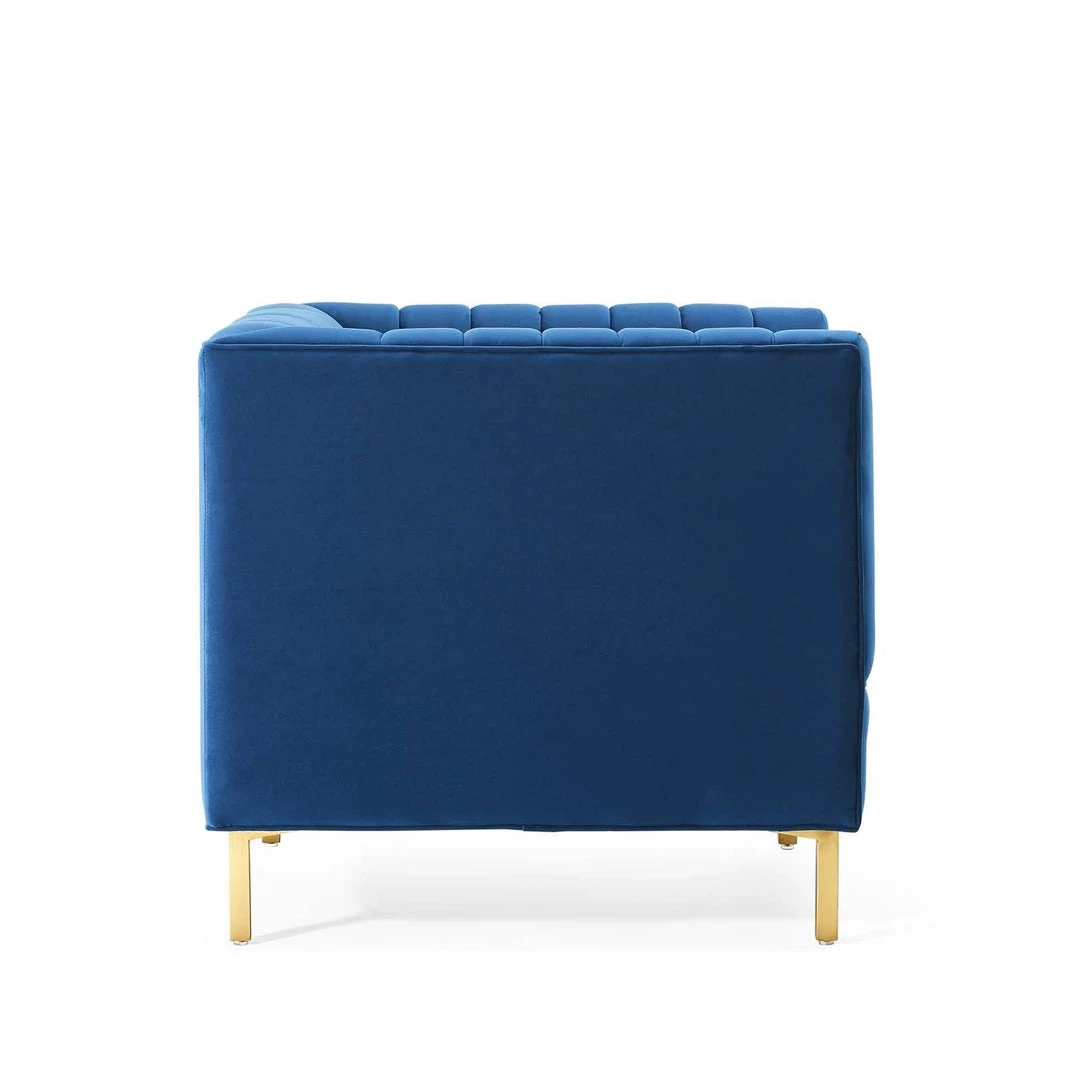 Modway Shift Channel Tufted Performance Velvet Armchair Navy 2 Modway Shift Channel Tufted Performance Velvet Armchair Navy