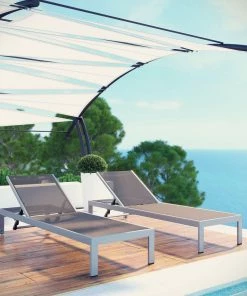 Modway Shore Chaise Outdoor Patio Aluminum Set Of 2 Silver Gray Lounge Chair Outdoor 10 Modway Shore Chaise Outdoor Patio Aluminum Set Of 2 Silver Gray Lounge Chair Outdoor