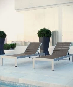 Modway Shore Chaise Outdoor Patio Aluminum Set Of 2 Silver Gray Lounge Chair Outdoor 10 Modway Shore Chaise Outdoor Patio Aluminum Set Of 2 Silver Gray Lounge Chair Outdoor