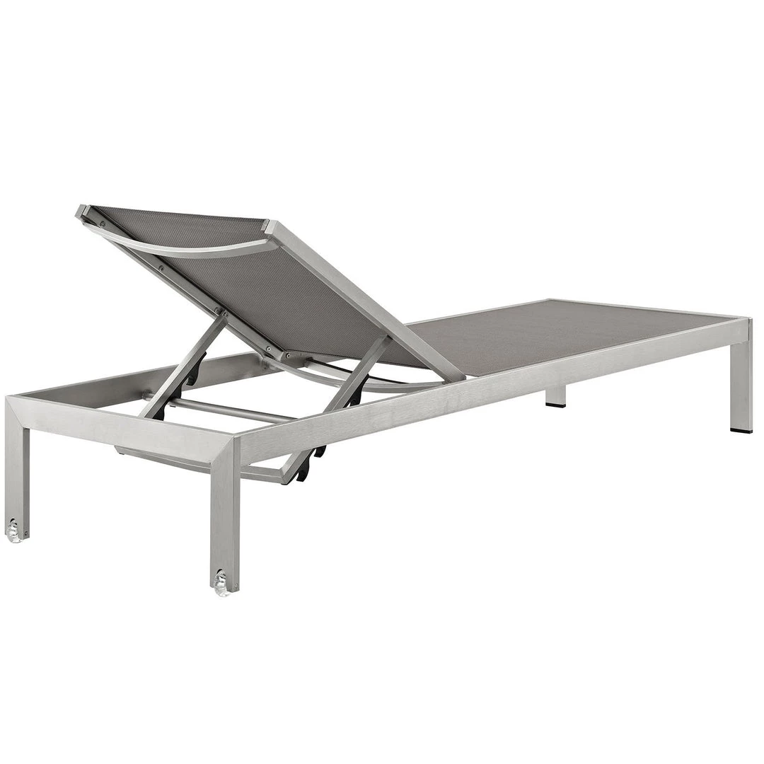Modway Shore Chaise Outdoor Patio Aluminum Set Of 2 Silver Gray Lounge Chair Outdoor 4 Modway Shore Chaise Outdoor Patio Aluminum Set Of 2 Silver Gray Lounge Chair Outdoor